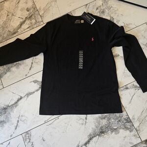 Polo by Ralph Lauren Black Long Sleeve Tee with Red Logo